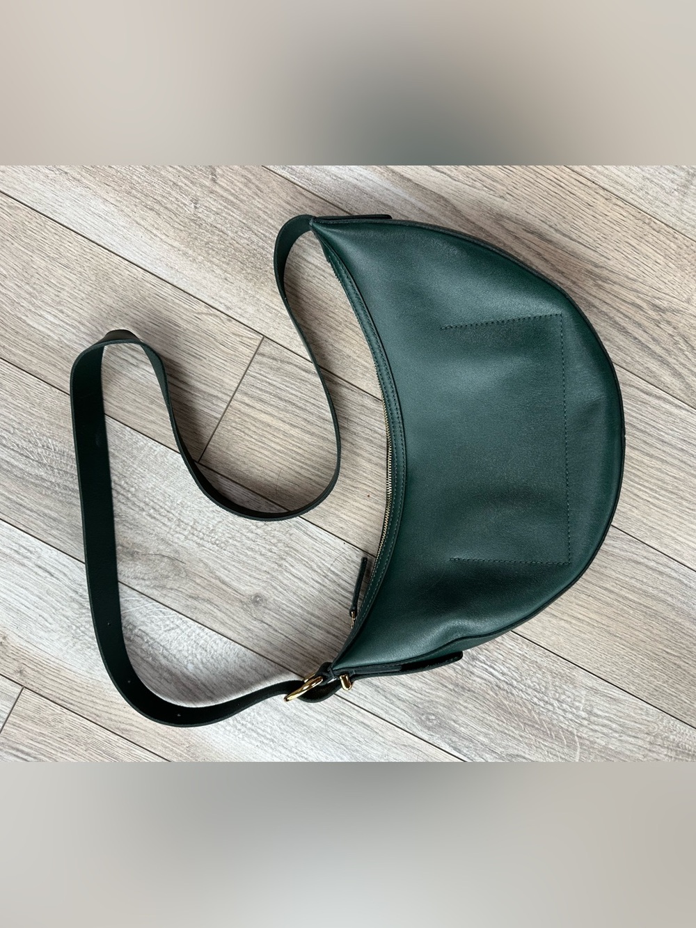 Madewell Dark Green Leather Crescent Crossbody Bag - Picture 6 of 9